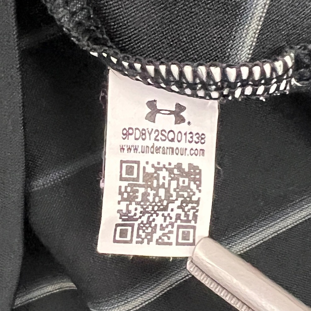 Under Armour Polo Shirt Mens Medium Black Striped Coldblack HeatGear 1287384-001 - Picture 7 of 10